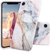 Marmerprint telefoonhoesje geschikt voor Apple iPhone XR Hoesje Wit Marmer