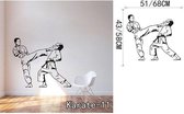 3D Sticker Decoratie Karate Vechtsporten Man Muurtattoo Aangepaste Chinese Kongfu Vechten Creatieve Vinyl Sticker Woondecoratie - Karate11 / Large