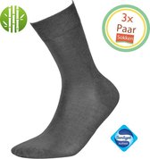 Sokken heren | 3 Paar Bamboe Sokken heren grijs | Naadloze sokken | Anti-bacterieel door Zwitserse Sanitized® | 39-42