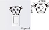 3D Sticker Decoratie Mode Dier Tijger Patroon Karakter Woonkamer Vinyl Carving Muurtattoo Sticker Interieur Adesivo De Parede Slaapkamer - Tiger2 / Small
