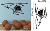 3D Sticker Decoratie Gepersonaliseerd vliegtuig Vinyl muurstickers Kinderkamer Sticker Jet Art muurstickers muurschildering voor kinderen kamers Helicopter Home Decoration - Jet3 /