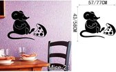 3D Sticker Decoratie Grappig Muisgat Muurstickers Creatief Ratgat en Auto's Cartoon Muurstickers Slaapkamer Woonkamer Muizen Muuroverdrukplaatjes - Mice21 / Small