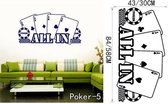 3D Sticker Decoratie Poker Decal Pro Kaarten Spade Club Hart Diamant Muursticker Pak Spelen Spelkamer Nacht Kelder Casino Dealer Deal Bet King - Poker5 / Small