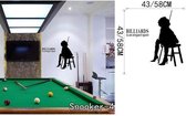 3D Sticker Decoratie Cartoon Design Spelen Pool Snooker Muurstickers Vinyl Verwijderbaar Zelfklevend Home Decor Muurtattoo voor de woonkamer - Snooker4 / Small