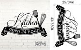 3D Sticker Decoratie De keuken is thuis Hart Patroon Quotes Muursticker PVC Verwijderbaar Huisdecoratie Keuken Behang Muuraffiche voor Hotel - KNF2 / Large