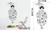 3D Sticker Decoratie Klassiek Vintage Geisha Kersenbloesem Meisje Japans Decor ANIME Vinyl Decal Schoonheid muursticker Decal - Geisha3 / Small
