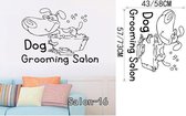 3D Sticker Decoratie Petshop Verzorgingsalon Muursticker Hond in bad nemen Afneembaar Vinyl Art Kat Decals Home Decor - Salon16 / Small