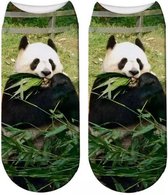 Enkelsokken Panda - Pandaberen enkelsokken - Fotoprint - Unisex Maat 36-41