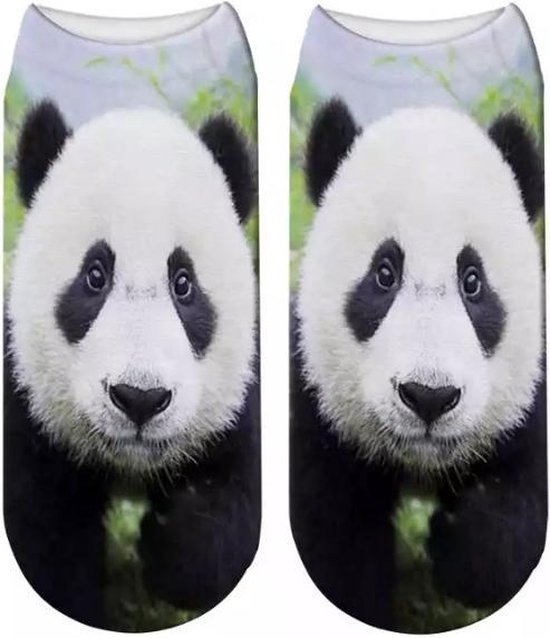 Enkelsokken Panda - Pandaberen enkelsokken - Fotoprint - Unisex Maat 36-41