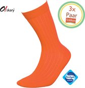 Sokken Heren en Sokken Dames | 3 Paar Naadloze sokken Oranje | Anti-bacterieel door Zwitserse Sanitized® | Maat 39-42
