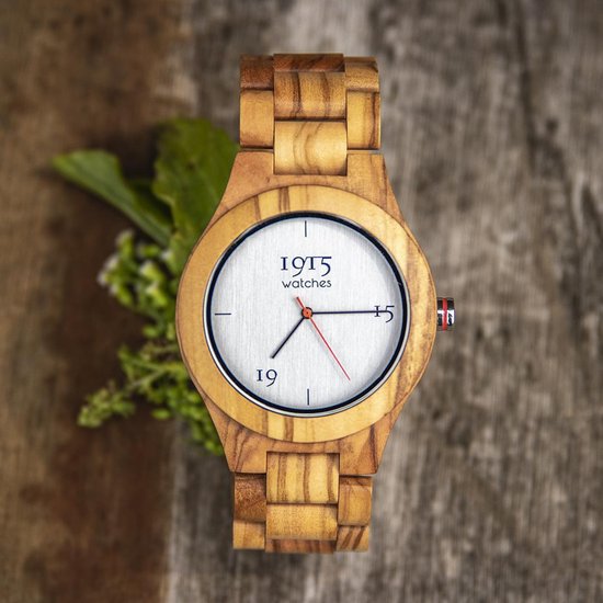 1915 Watches Houten Horloge Heren Milano Series Olijfhout