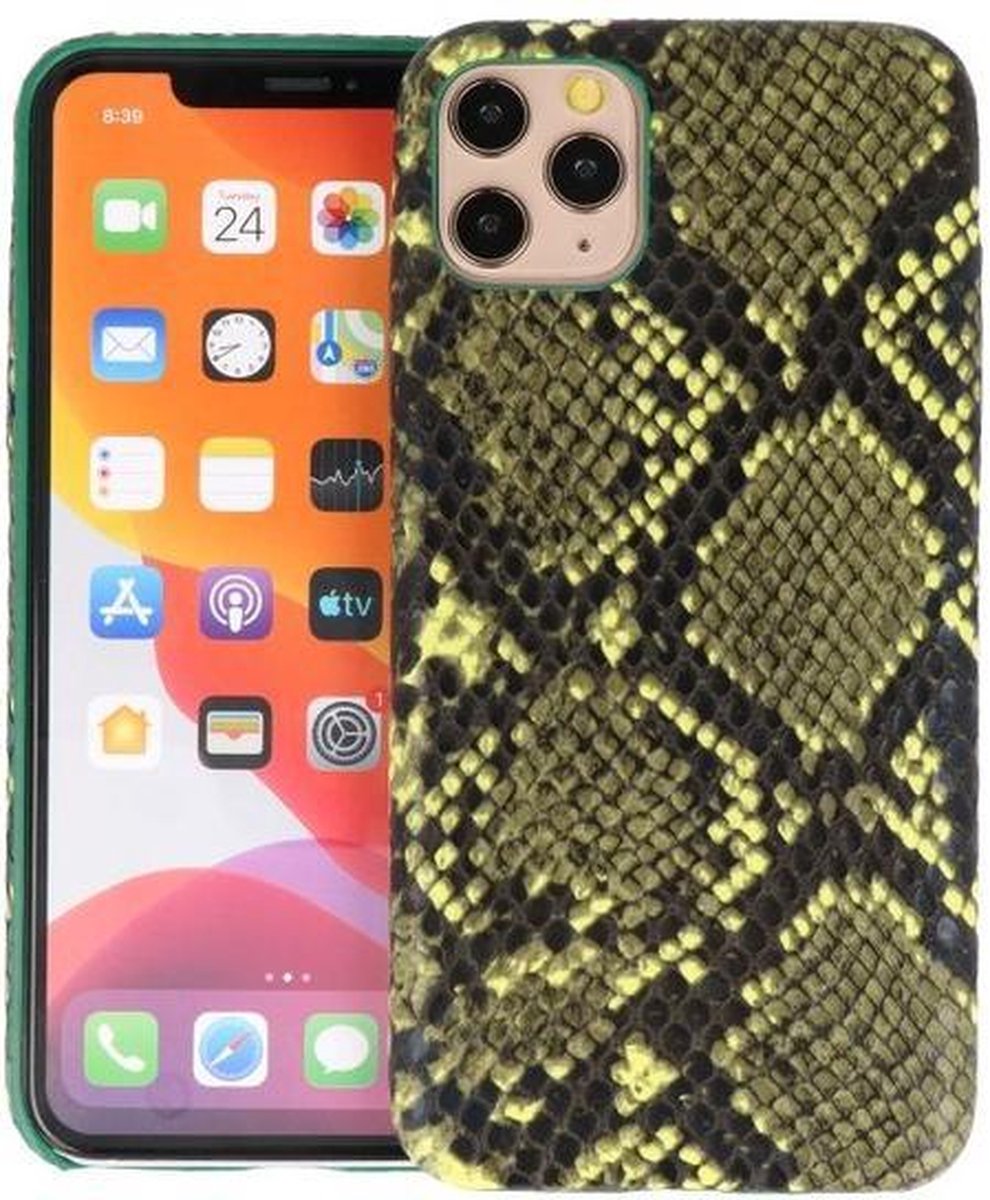 Slang Design Back Cover voor iPhone 11 Pro Max Donker Groen