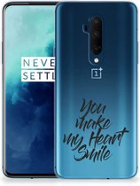 OnePlus 7T Pro Siliconen hoesje met naam Heart Smile