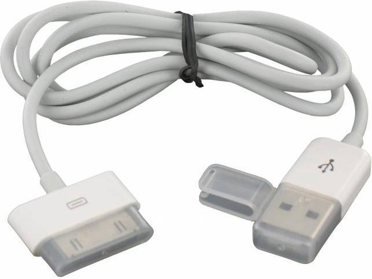 Image of 30-pins Apple Dock naar USB-A kabel - USB2.0 - tot 2A / wit - 1 meter