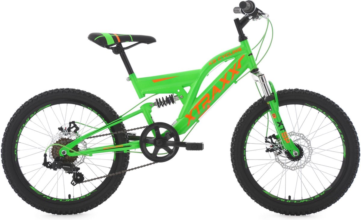 KS Cycling Fiets mountainbike 20 XTRAXX groen-oranje 30 cm
