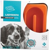 M-Pets voerbak antischrok slowfeeder Labyrinth, oranje, 25x25x5,8 cm