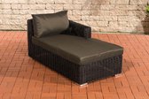 Clp Tessera Chaise Longue Recamiere - Links - 5 mm Poly-rotan - grijs gemeleerd / gebroken wit Antraciet