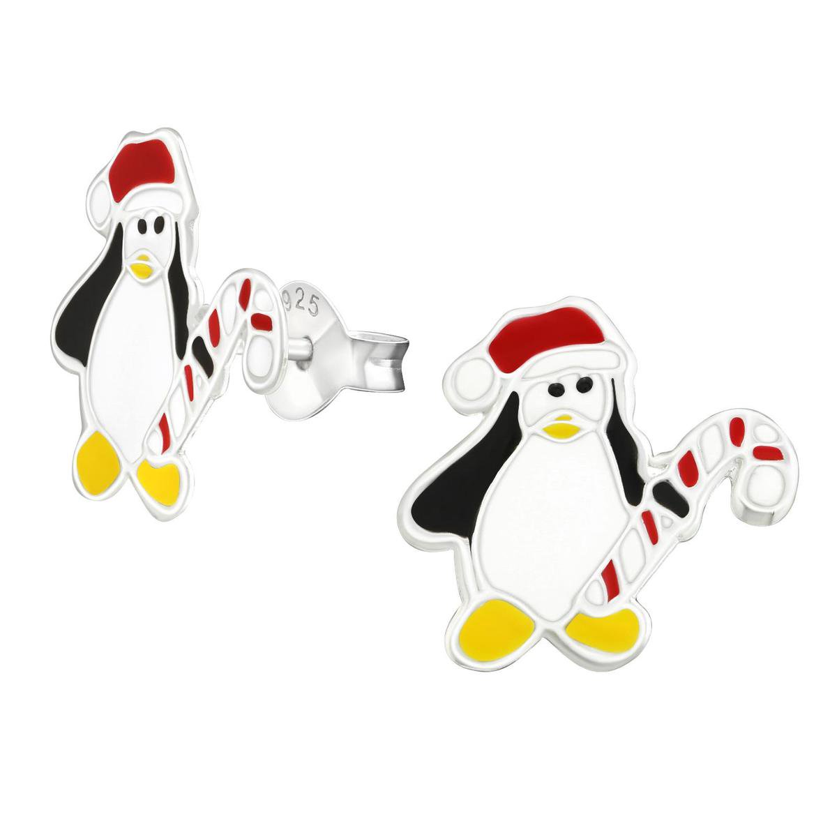 Toverstaartjes sieraden - Kerst oorbellen - zilveren kinderoorbellen - pinguin oorstekers - kerst