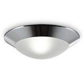 B.K.Licht - Zilveren Badkamerverlichting - plafondlamp - badkamerlamp - IP44 - ronde - wit zilver - Ø31 cm  - met 1 lichtpunt - E27 fitting - excl. lichtbron