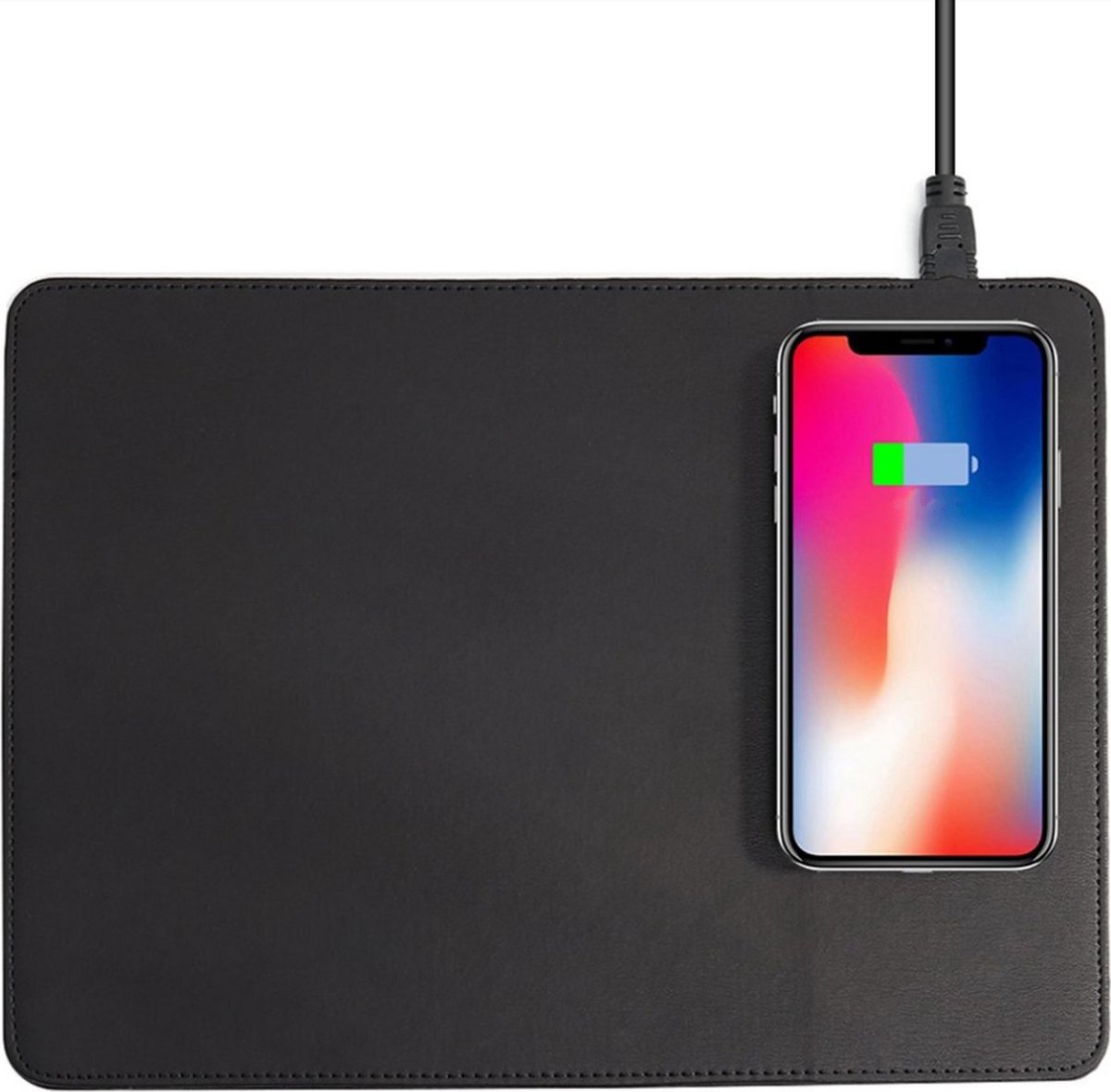 Bureau Mat Met Draadloze Lader | Muismat | Computermat | Gaming mat | Bureau Onderlegger | Zwart