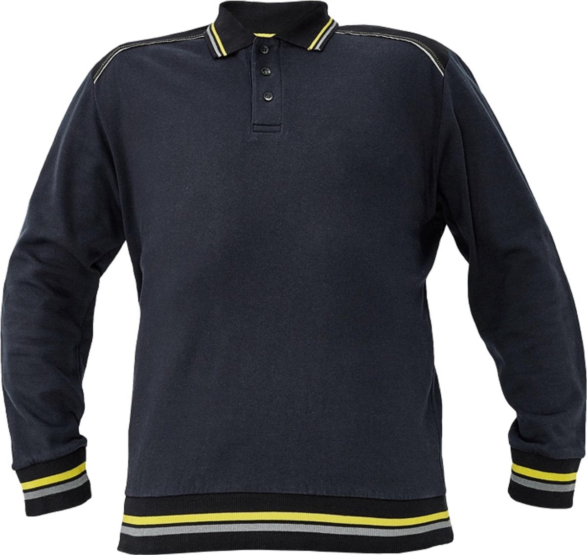 Knoxfield Polo-Sweater antraciet/geel S