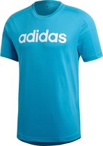adidas - D2M Cool Logo T - Sportshirt - S - Blauw