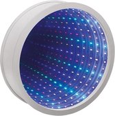 Spiegel Ledlamp met 18 Ledlichtjes  met Hollografisch Lichteffect - 20 x 20 x 5 cm - Werkt op 3 X AA Batterijen - Niet inbegrepen