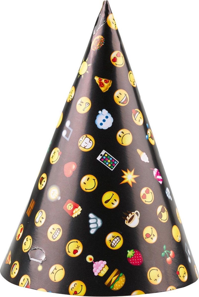 Smiley Feesthoedjes 16,1cm 6 stuks