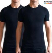 Dice Undwear 2-pack Heren T-shirt ronde hals zwart maat L
