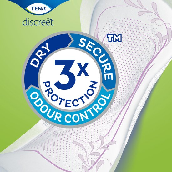 TENA Discreet met 3x droge, veilige geurbestrijding.