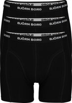 Björn Borg boxershorts Essential (3-pack) - heren boxers normale lengte - zwart - Maat: L