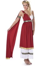 Karnival Costumes Verkleedkleding Kostuum Romeinse Keizerin voor vrouwen Carnavalskleding Dames Carnaval - Polyester - Rood/Wit - Maat L - 3-Delig Jurk/Armband/Hoofdband
