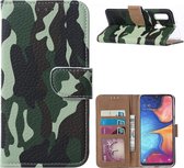 Camouflage Telefoon Hoesje met pasjeshouder - Huawei P20 lite (2019) - van Bixb