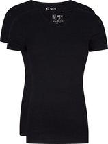 RJ Bodywear Everyday - Leeuwarden - 2-pack - T-shirt V-hals - zwart rib -  Maat XL