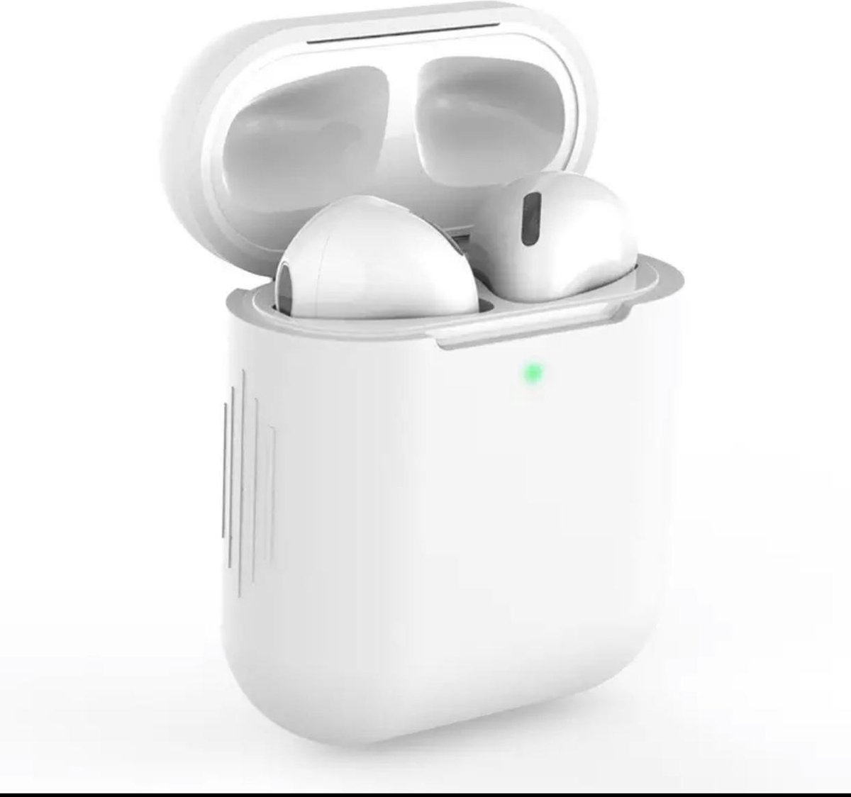 Bescherm Hoes Cover Case geschikt voor Apple AirPods (Siliconen) - Wit
