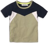 Dirkje Jongens T-shirt - Navy + light army green + white - Maat 98