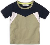 Dirkje Jongens T-shirt - Navy + light army green + white - Maat 74