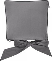 Dutch Decor JAVAAN - Stoelkussen met lint Charcoal Gray 45x45 cm - grijs