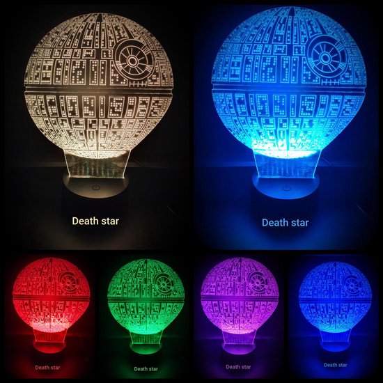 Lampe Étoile de la Mort Star Wars en 3D avec prise USB et Leds