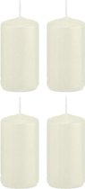 4x Ivoorwitte cilinderkaarsen/stompkaarsen 5 x 10 cm 23 branduren - Geurloze kaarsen - Woondecoraties