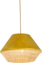 QAZQA frills - Landelijkee Hanglamp - 1 lichts - Ø 450 mm - Geel -  Woonkamer | Slaapkamer | Keuken