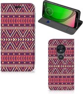 Motorola Moto G7 Play Hoesje met Magneet Aztec Purple