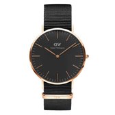 Daniel Wellington DW00100148 Classic Black Cornwall - Horloge - Textiel - Zwart - Ø 40 mm