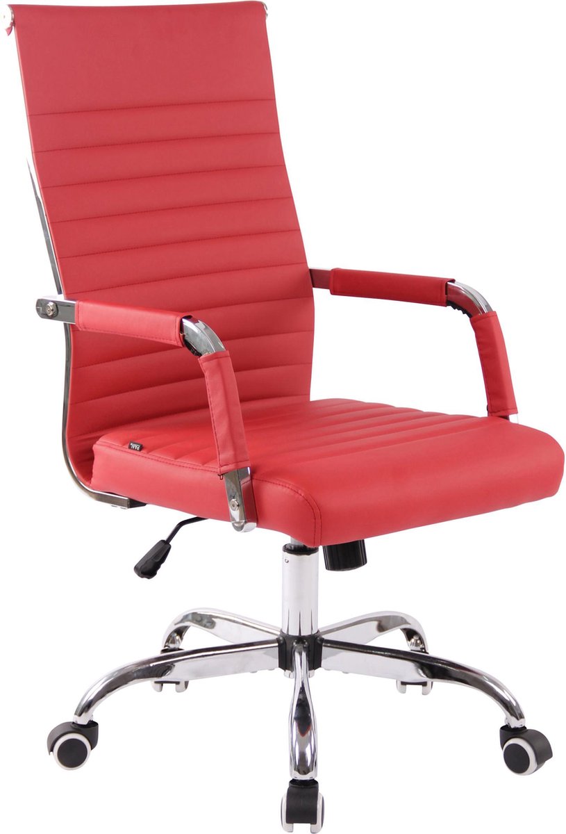 Bureaustoel - Bureaustoelen voor volwassenen - Design - Gewatteerd - Kunstleer - Rood - 58x66x115 cm