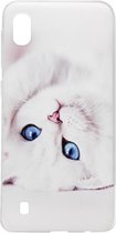 ADEL Siliconen Back Cover Softcase Hoesje Geschikt voor Samsung Galaxy A10/ M10 - Katten Wit