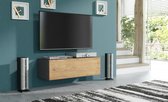 Pro-meubels - Zwevend Tv-meubel - Tv Kast - Tunis - Antraciet - Eiken - 100cm