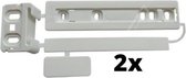 2x geschikt voor Aeg Electrolux Deurgeleider geleider set - met 8 schroeven - sleepgeleider geleiders geleider van deur koelkast deur - ook geschikt voor oa. Zanussi Ikea Whirlpool