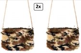2x Tas camouflage bont - winter carnaval thema party festival optocht