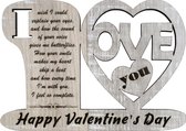 Originele houten wenskaart - kaart van hout - Valentijn - Happy Valentine's Day