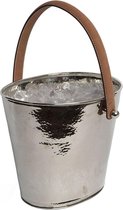 Hammered Effect Leather Handled Wine Cooler